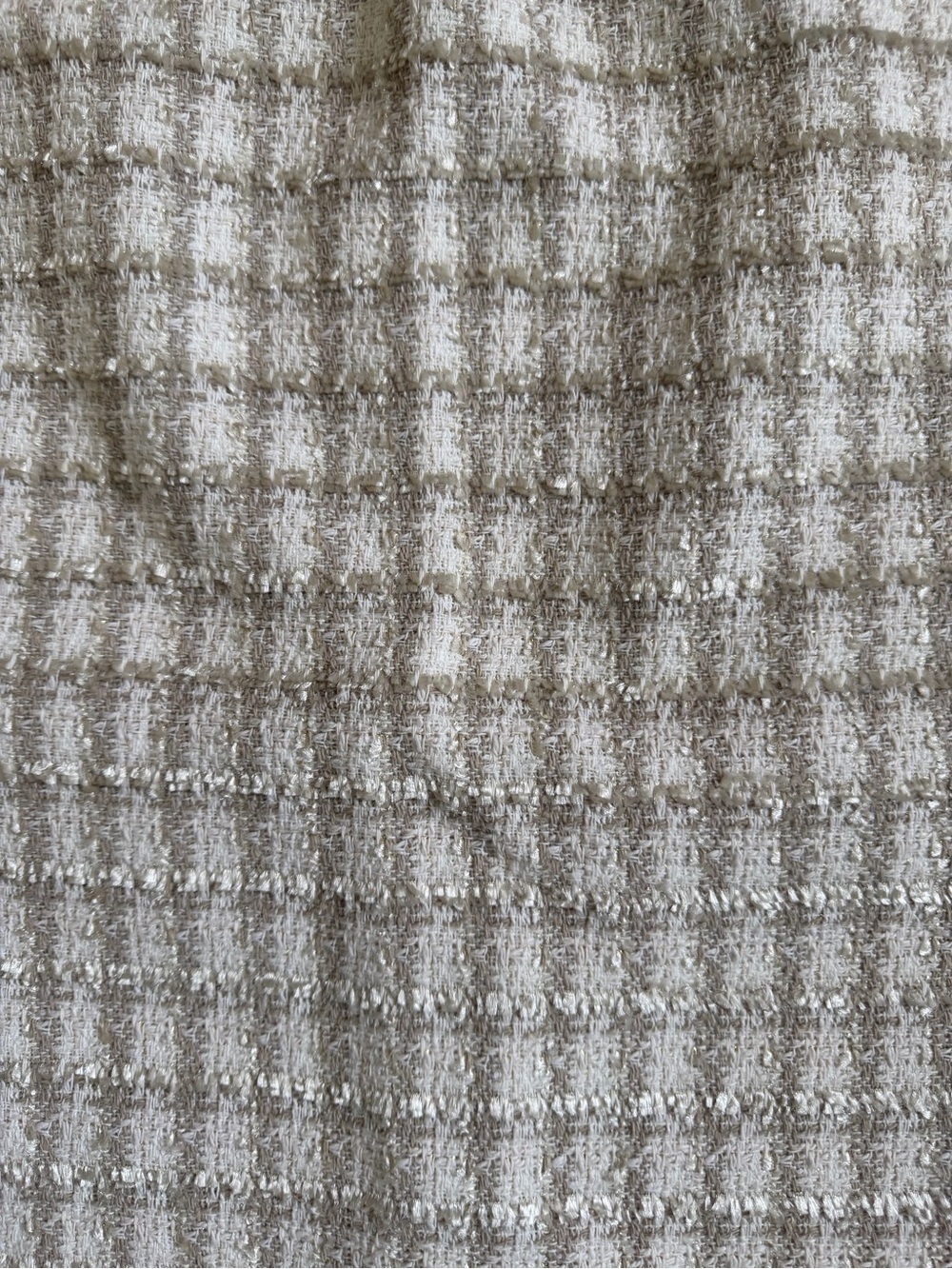 Calvin Klein Cream Check Tweed Pencil Skirt Size 2 - Picture 4 of 9